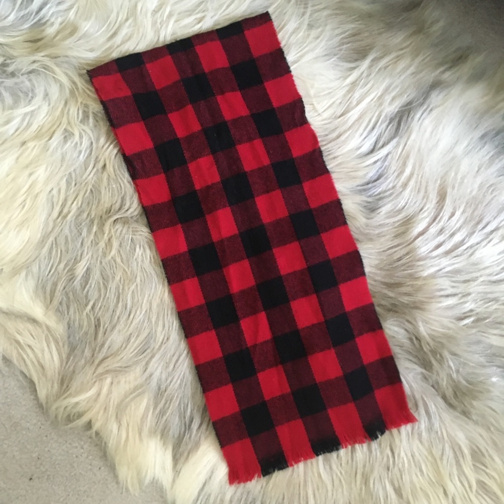 Black and Red Checkered Scarf Retro Unisex